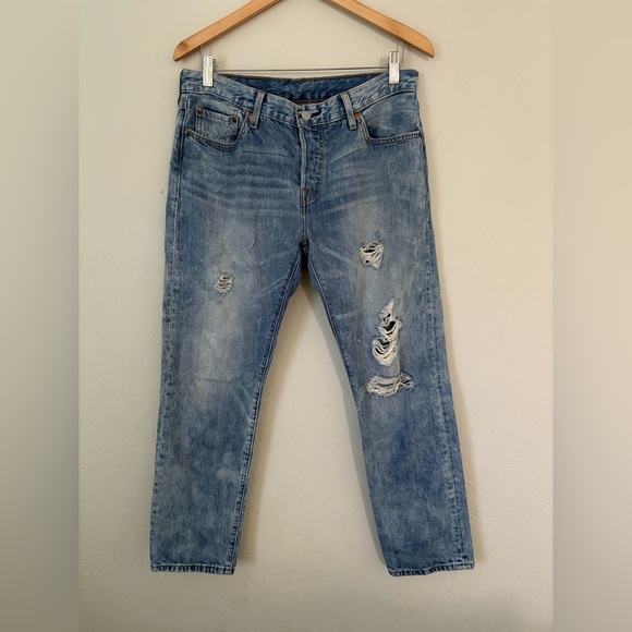 LEVI’S 501 CT acid washed distressed jeans - Picture 2 of 7